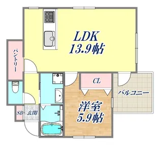 EXSONIA篠原本町【1階】の間取り
