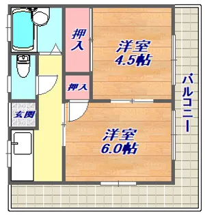 カーサ魚崎【2階】の間取り