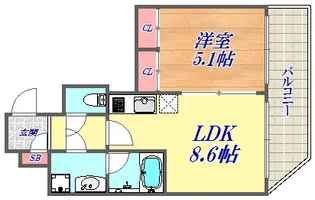 アスヴェル神戸元町海岸通【15階】の間取り
