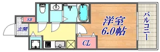 エスリード神戸三宮【4階】の間取り