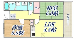 アイマンション長尾【3階】の間取り