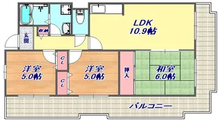 オルテンシアKOBE【3階】の間取り