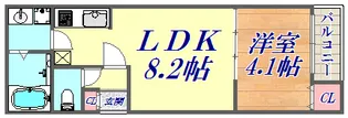 ルアナ新神戸【1階】の間取り