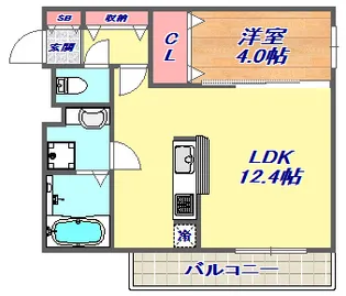 ディアコート住吉本町【2階】の間取り