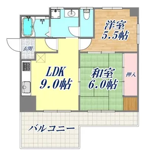 フレール長田室内西【5階】の間取り