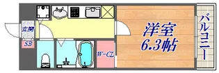 プレミアムコート神戸三宮【6階】の間取り