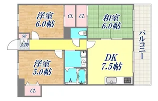 ハイツ甲南【5階】の間取り