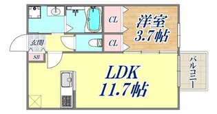 プティ・リヴィエール【1階】の間取り