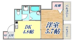 イースト西代【2階】の間取り