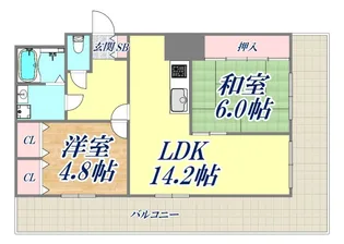 パークプラザ鷹取【9階】の間取り