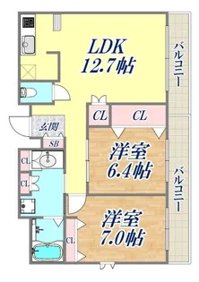 プレジール三ノ宮【10階】の間取り