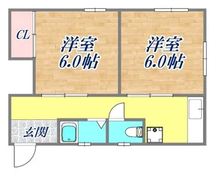 西上橘マンション1【2階】の間取り