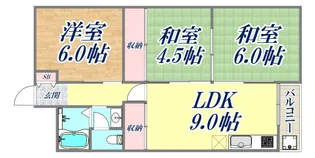 夢野ハイタウン1号棟【5階】の間取り