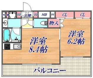 アスヴェル神戸駅前【13階】の間取り