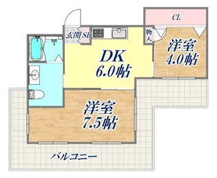 エスポワール六甲【202号室】の間取り