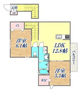 グリシーナ谷上【2階】の間取り