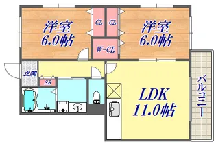 パルメゾン水木【1階】の間取り