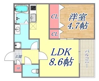 ジーメゾン神戸駒ヶ林【1階】の間取り