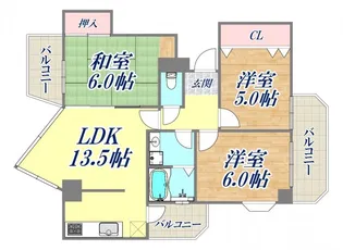 ル・パレ須磨【10階】の間取り