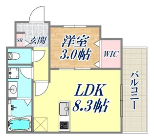 エハコ日暮通【3階】の間取り