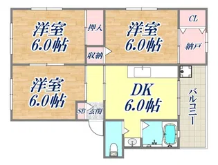 旭が丘コーポ【201号室】の間取り
