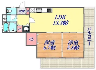 神戸中山手ハウス【4階】の間取り