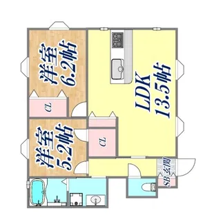 フェリーチェ北青木【1階】の間取り
