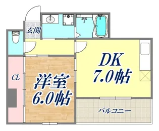 タウンコート六甲【6階】の間取り