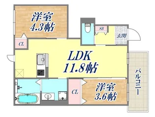 プレリー・春日野【1階】の間取り
