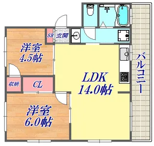 グリーンヒル山本通【3階】の間取り