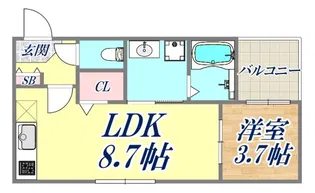 ハーモニーテラス青木Ⅲ【3階】の間取り