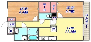 サニープレイス西芦屋 2号館【4階】の間取り