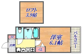 エステムコート神戸県庁前3フィエルテ【6階】の間取り