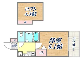 エステムコート三宮イーストポルトマーレ【8階】の間取り