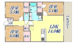 リビオシティ神戸名谷【2階】の間取り