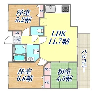 グラン・パレ北野ハンター坂【4階】の間取り