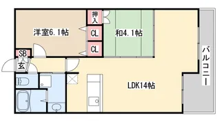 レジディア三宮東【13階】の間取り
