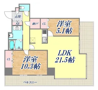 ザ・パークハウス神戸タワー【15階】の間取り