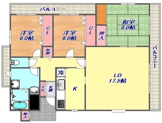 シャルマン屋敷本【1階】の間取り