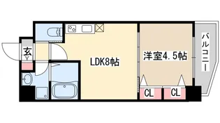 エステムコート三宮駅前2アデシオン【10階】の間取り
