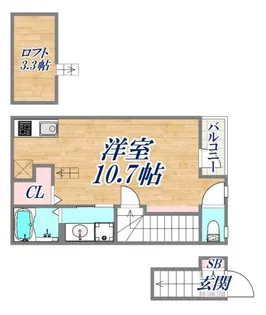 あんしん+海岸通08-1034【2階】の間取り