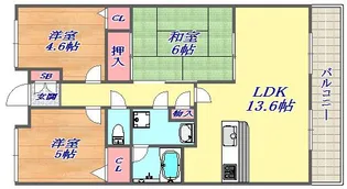 ボシュケ篠原【4階】の間取り