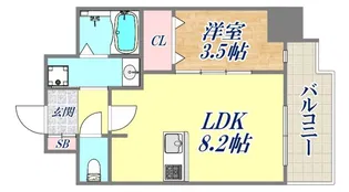 ディアレイシャス湊川公園【5階】の間取り