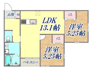 プライム神戸垂水【1階】の間取り