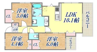 アーバンヴィレッジ王子公園【8階】の間取り