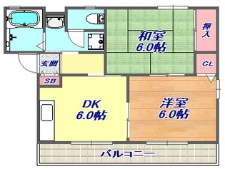 ヘスティア御影A棟【2階】の間取り