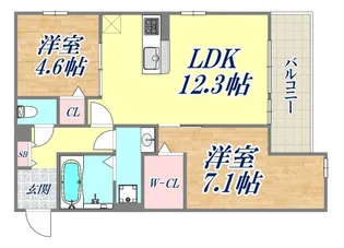 ブル・マリーノ衣掛【1階】の間取り