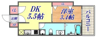 ジープラス【5階】の間取り