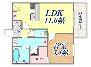 cuore魚崎【2階】の間取り