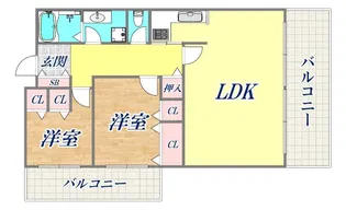 ランドマーク住吉【1階】の間取り